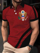 USA Eagle Print Men's Polo Shirt Patriotic Gift for American Pride Fans