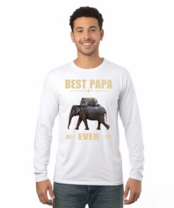 Elephant Best Papa Ever Long Sleeve Shirt Elephant Shirt Mens Father's Day Gift Idea