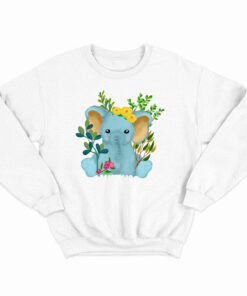 Elephant Sweatshirt Cute Graphic Tee Elephant Print Shirt Women's Gift For Her