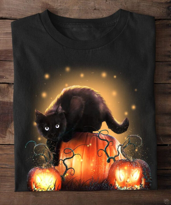 Black Cat Scary Pumpkin Halloween Shirt Themed Gifts For Black Cat Lovers Black Cat Scary Pumpkin Halloween Shirt Themed Gifts For Black Cat Lovers
