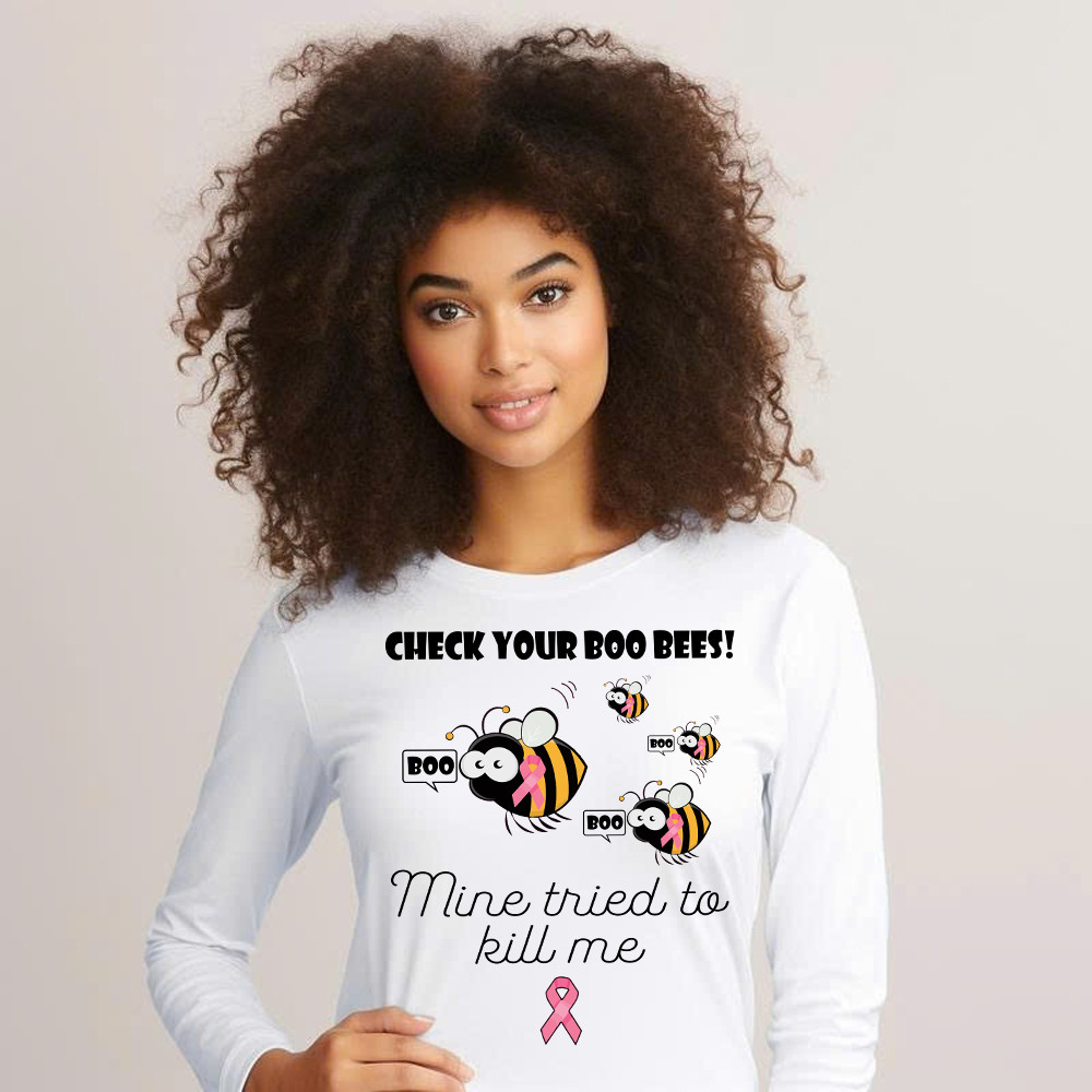 Check Your Boo Bees Long Sleeve Shirt Breast Cancer Ribbon Funny Bee Shirts Awareness Gift For Supporters Check Your Boo Bees Long Sleeve Shirt Breast Cancer Ribbon Funny Bee Shirts Awareness Gift For Supporters