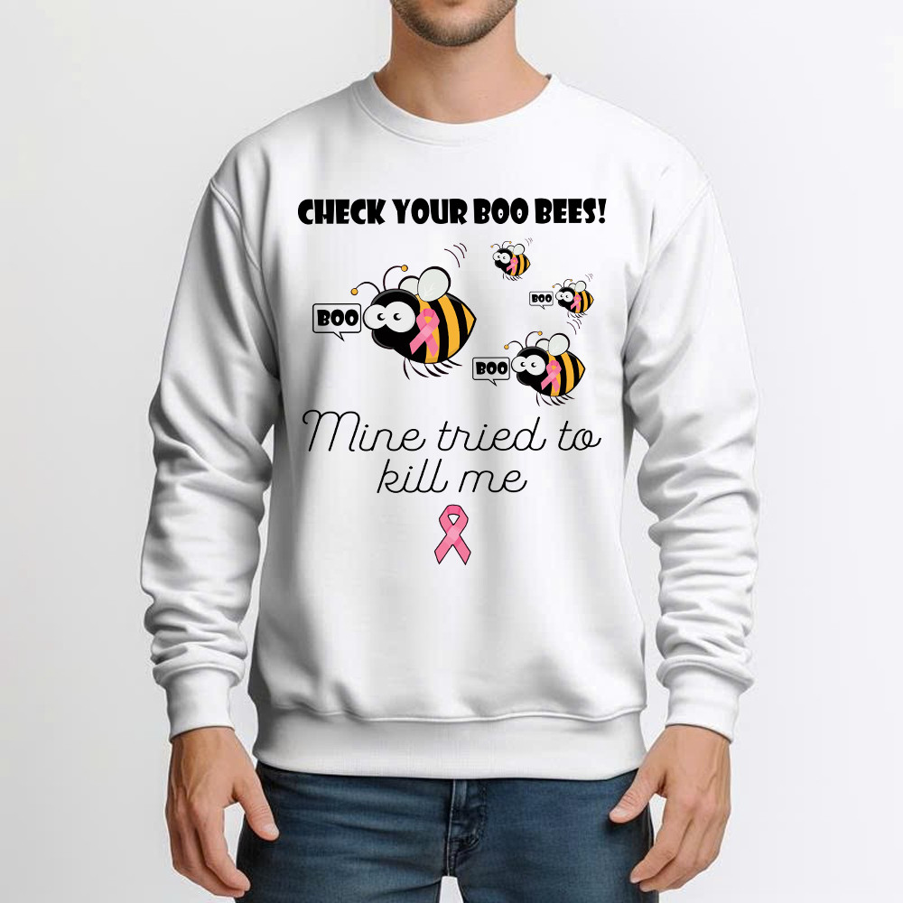 Check Your Boo Bees Sweatshirt Breast Cancer Ribbon Funny Bee Shirts Awareness Gift For Supporters Check Your Boo Bees Sweatshirt Breast Cancer Ribbon Funny Bee Shirts Awareness Gift For Supporters