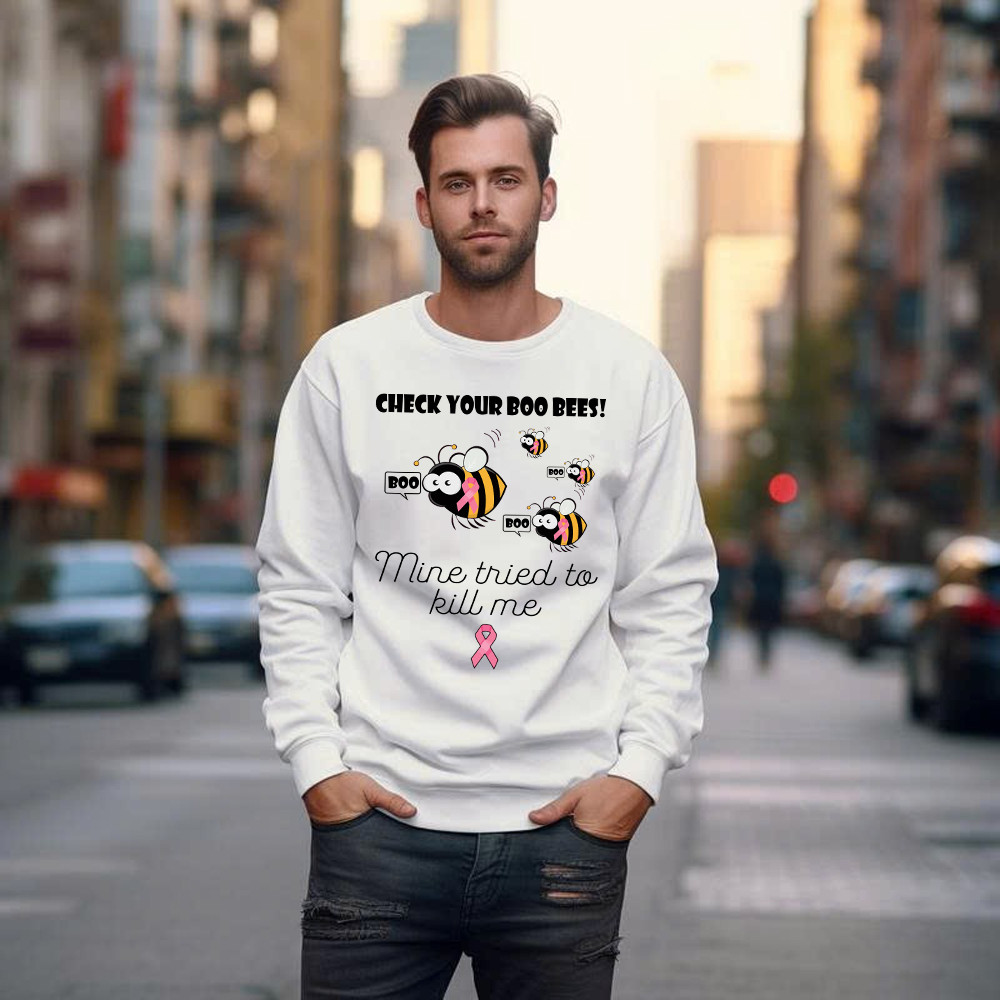 Check Your Boo Bees Sweatshirt Breast Cancer Ribbon Funny Bee Shirts Awareness Gift For Supporters Check Your Boo Bees Sweatshirt Breast Cancer Ribbon Funny Bee Shirts Awareness Gift For Supporters