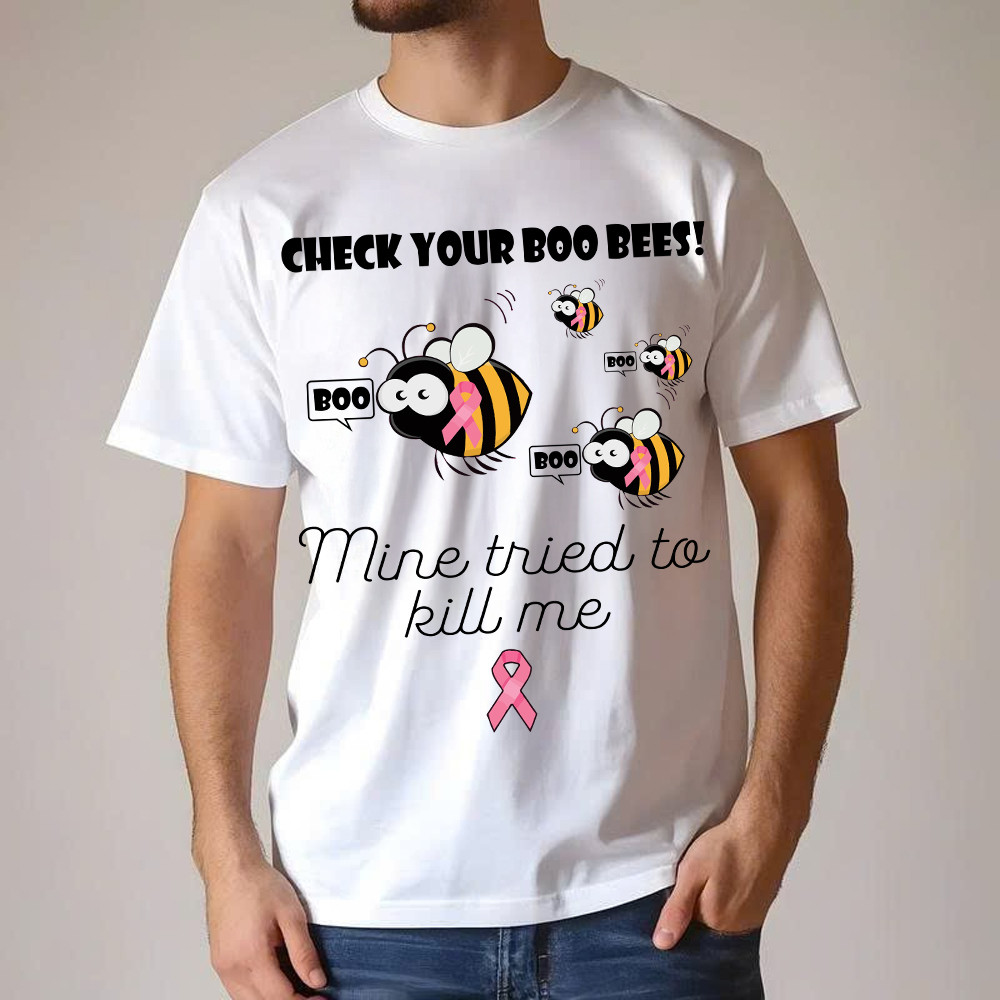 Check Your Boo Bees T-Shirt Breast Cancer Ribbon Funny Bee Shirts Awareness Gift For Supporters Check Your Boo Bees T-Shirt Breast Cancer Ribbon Funny Bee Shirts Awareness Gift For Supporters