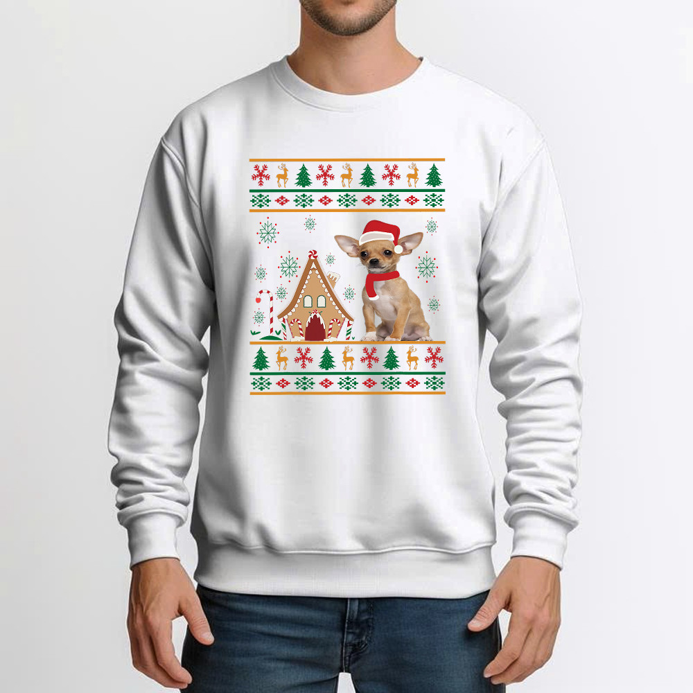Chihuahua Santa Ugly Christmas Sweater Sweatshirt Cute Christmas Shirts Gift For Dog Lovers Chihuahua Santa Ugly Christmas Sweater Sweatshirt Cute Christmas Shirts Gift For Dog Lovers
