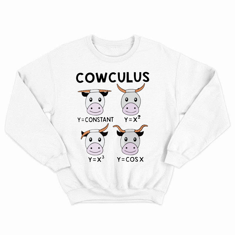 Cowculus Sweatshirt Funny Design Cow Learns Math Gift For Math Lovers