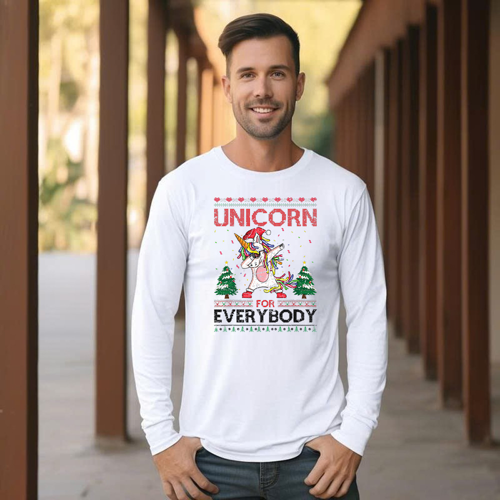 Dabbing Unicorn For Everybody Christmas Long Sleeve Shirt Fun Christmas Gift For Unicorn Lovers Dabbing Unicorn For Everybody Christmas Long Sleeve Shirt Fun Christmas Gift For Unicorn Lovers