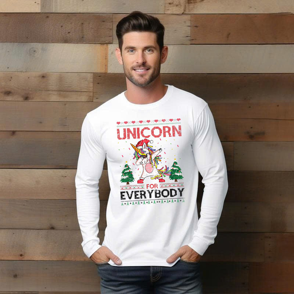 Dabbing Unicorn For Everybody Christmas Long Sleeve Shirt Fun Christmas Gift For Unicorn Lovers Dabbing Unicorn For Everybody Christmas Long Sleeve Shirt Fun Christmas Gift For Unicorn Lovers