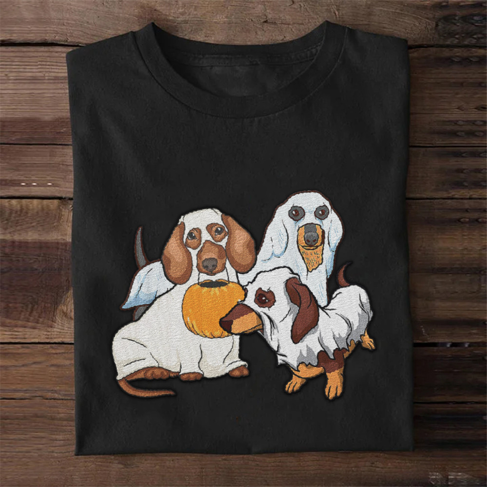 Dachshund Ghost Shirt Funny Halloween T-Shirt Gifts For Dachshund Lovers
