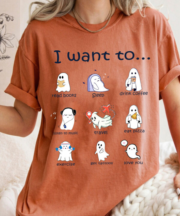 Halloween Ghosts Read Books Sleep Drink Coffee Shirt Cute Halloween T-Shirt Gifts For Friends Halloween Ghosts Read Books Sleep Drink Coffee Shirt Cute Halloween T-Shirt Gifts For Friends