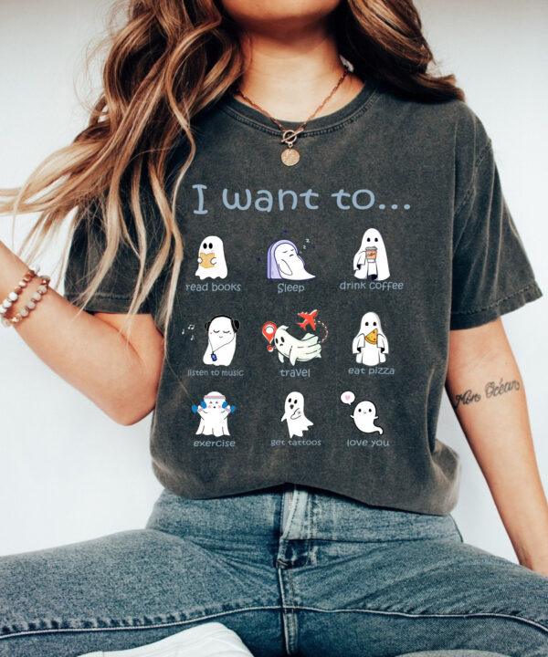 Halloween Ghosts Read Books Sleep Drink Coffee Shirt Cute Halloween T-Shirt Gifts For Friends Halloween Ghosts Read Books Sleep Drink Coffee Shirt Cute Halloween T-Shirt Gifts For Friends
