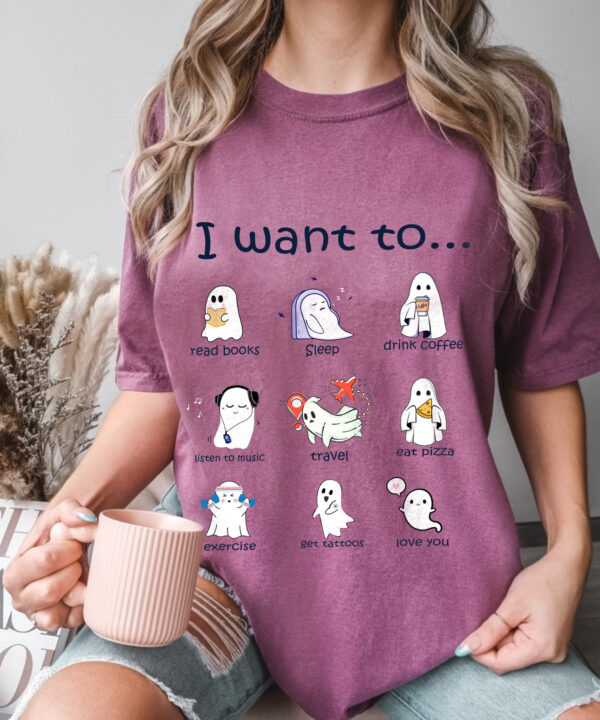 Halloween Ghosts Read Books Sleep Drink Coffee Shirt Cute Halloween T-Shirt Gifts For Friends Halloween Ghosts Read Books Sleep Drink Coffee Shirt Cute Halloween T-Shirt Gifts For Friends