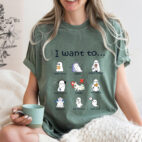 Halloween Ghosts Read Books Sleep Drink Coffee Shirt Cute Halloween T-Shirt Gifts For Friends