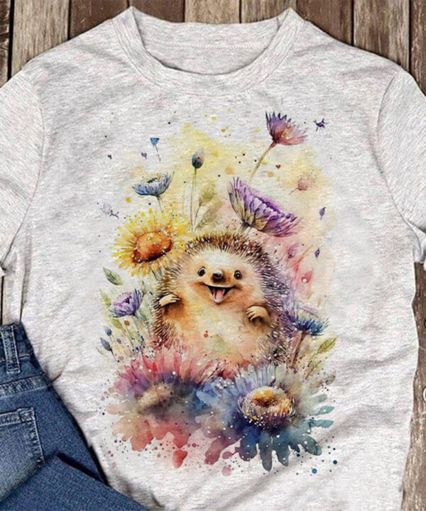 Hedgehog With Flowers Shirt Cute Graphic Tees Gifts For Hedgehog Lovers Hedgehog With Flowers Shirt Cute Graphic Tees Gifts For Hedgehog Lovers