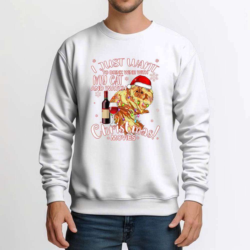I Just Want To Drink Wine With My Cat Sweatshirt Wine Related Christmas Gift For Cat Lovers I Just Want To Drink Wine With My Cat Sweatshirt Wine Related Christmas Gift For Cat Lovers