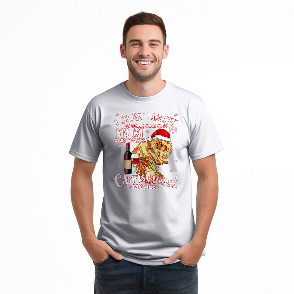 I Just Want To Drink Wine With My Cat T-Shirt Wine Related Christmas Gift For Cat Lovers I Just Want To Drink Wine With My Cat T-Shirt Wine Related Christmas Gift For Cat Lovers