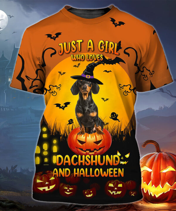 Just A Girl Who Love Dachshund And Halloween Shirt Sausage Dog Gifts For Her Just A Girl Who Love Dachshund And Halloween Shirt Sausage Dog Gifts For Her