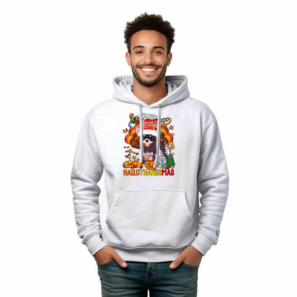 Reindeer Santa Turkey Chihuahua Shirt Hallothanksmas Happy Hoodie Gift For Chihuahua Lovers Reindeer Santa Turkey Chihuahua Shirt Hallothanksmas Happy Hoodie Gift For Chihuahua Lovers