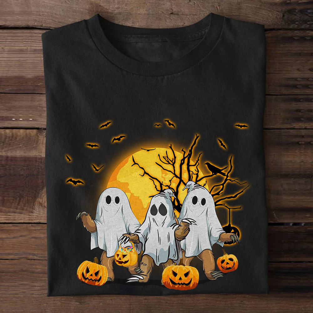 Sloth Ghose Shirt 2025 Halloween Design T-Shirt Gifts For Best Friends