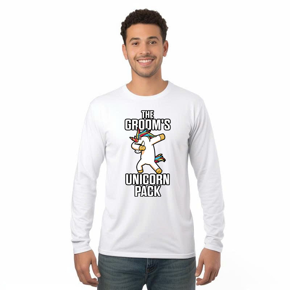 The Groom's Unicorn Pack Long Sleeve Shirt Funny Groomsmen Shirt Gift For Groomsmen