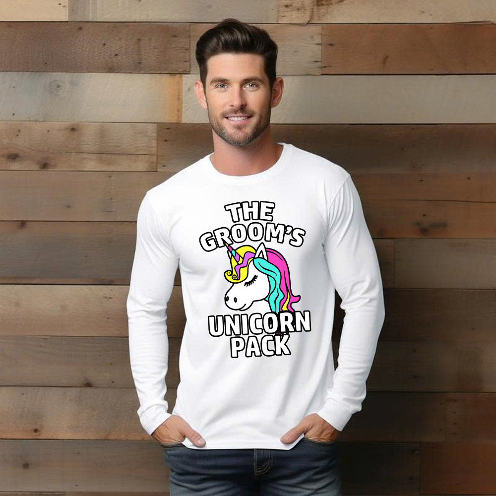 The Groom's Unicorn Pack Long Sleeve Shirt Funny Groomsmen Shirts Gift For Friends The Groom's Unicorn Pack Long Sleeve Shirt Funny Groomsmen Shirts Gift For Friends