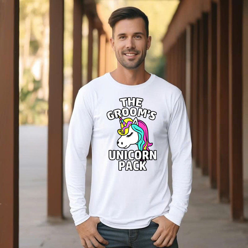 The Groom's Unicorn Pack Long Sleeve Shirt Funny Groomsmen Shirts Gift For Friends The Groom's Unicorn Pack Long Sleeve Shirt Funny Groomsmen Shirts Gift For Friends