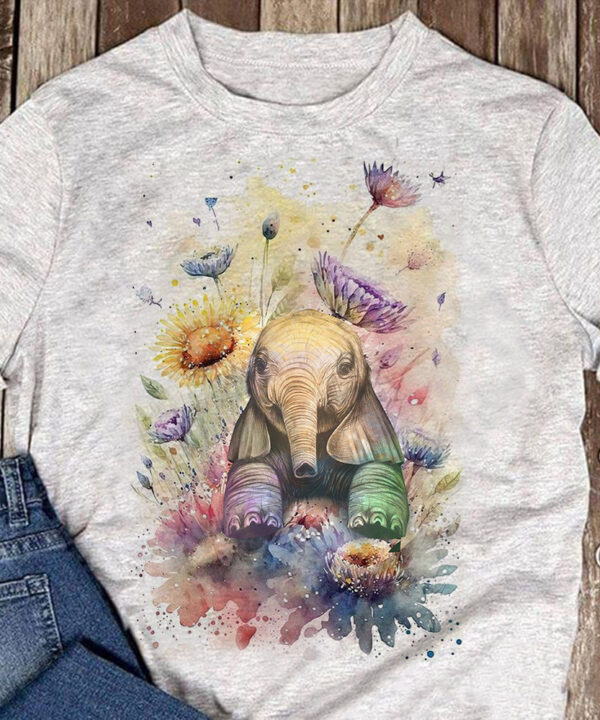 Watercolor Elephant With Flowers Shirt Unique Graphic Tees Gifts For Friends Watercolor Elephant With Flowers Shirt Unique Graphic Tees Gifts For Friends