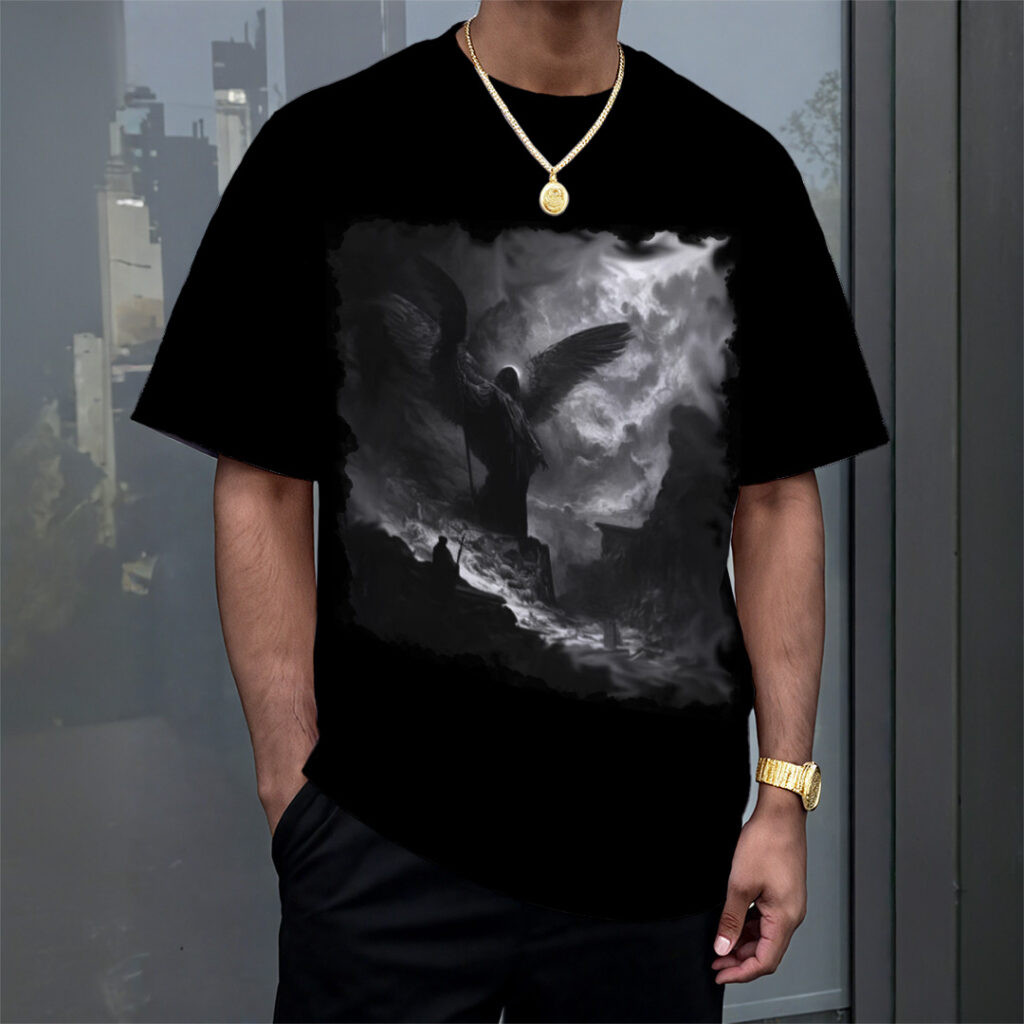 Angel Of Death Black T-Shirt Cool Christian Apparel Best Christmas Gifts For Brother Rivonaprint