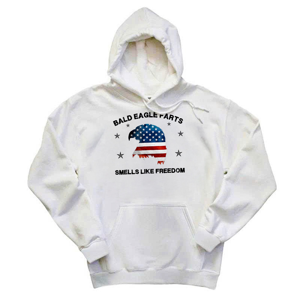 Bald Eagle Farts Smells Like Freedom Hoodie Patriotic Themed Clothing Mens Rivonaprint