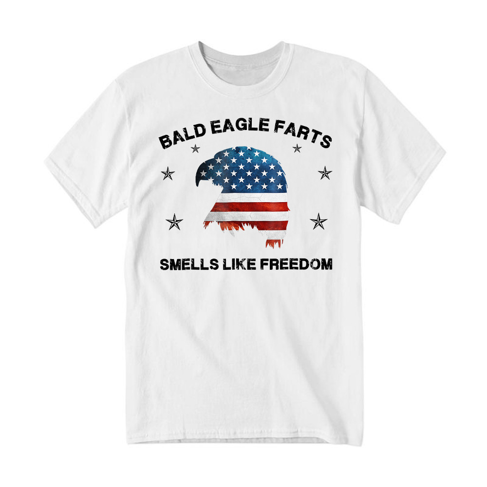 Bald Eagle Farts Smells Like Freedom T-Shirt Patriotic Themed Clothing Mens Rivonaprint