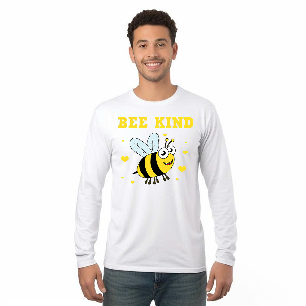 Bee Kind Long Sleeve Shirt Cute Bumble Bee Bekind Clothing Birthday Gift For Male Friend Rivonaprint