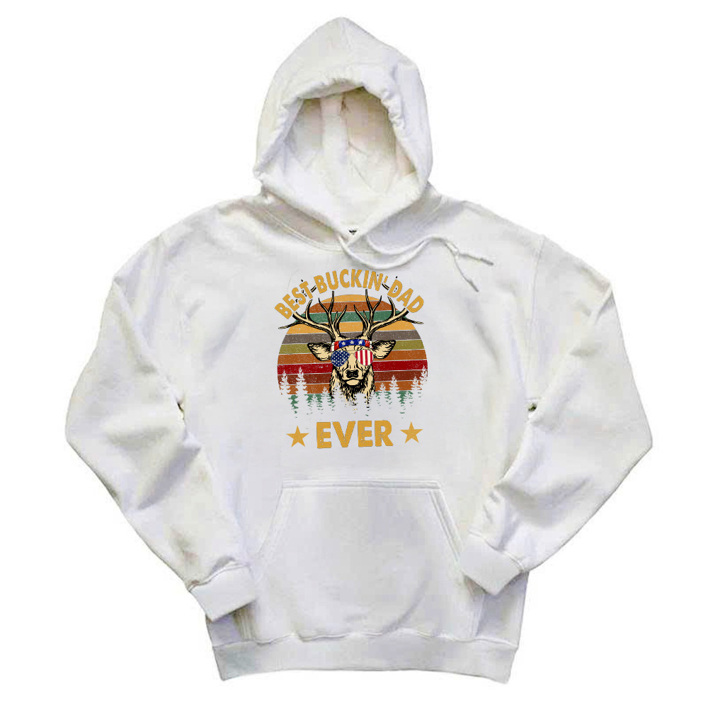 Best Buckin Dad Ever Hoodie Deer Hunter Vintage Tees Dads Fathers Day Gifts Rivonaprint