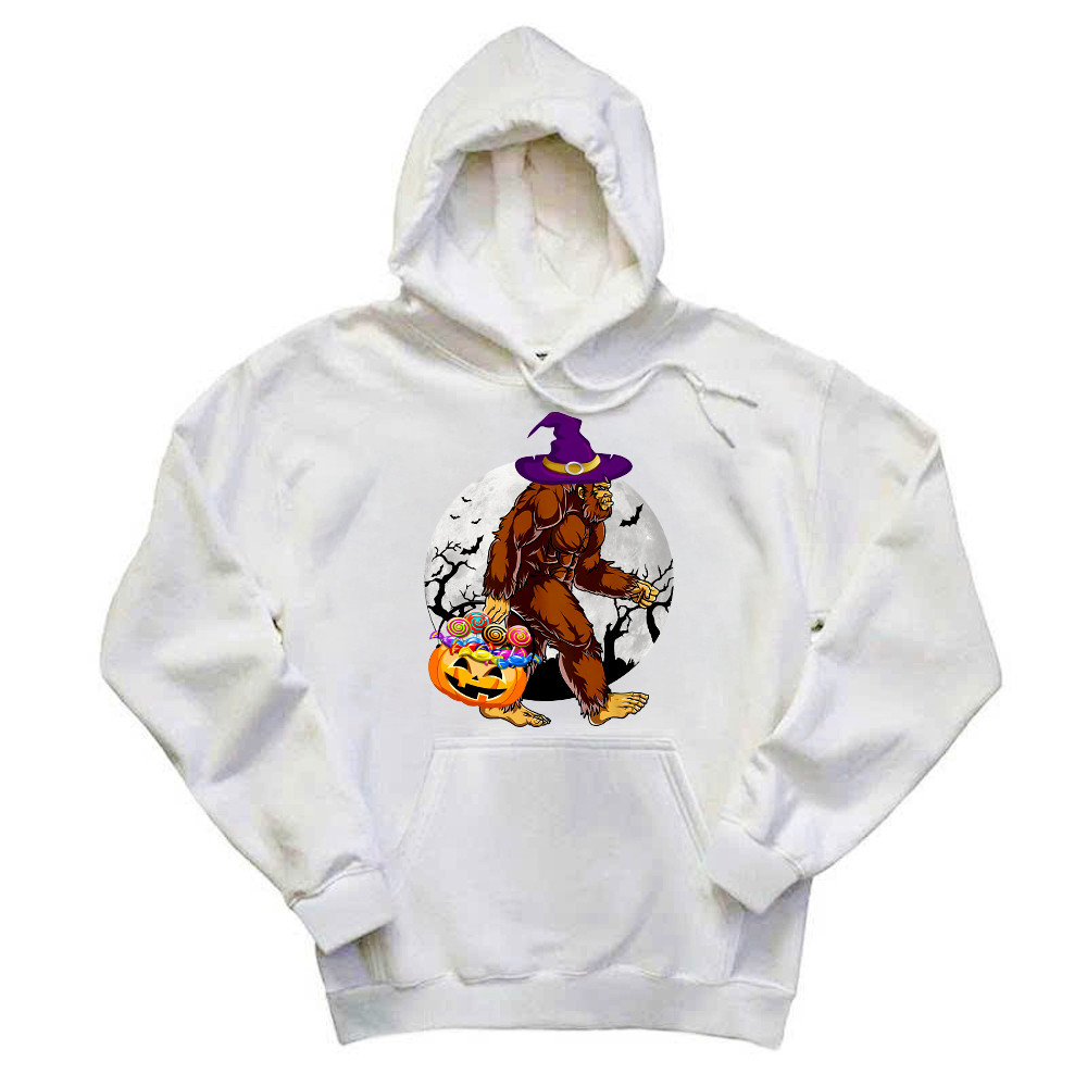 Bigfoot With Moon Halloween Shirt Funny Animal Holiday Hoodie Halloween Gift Rivonaprint