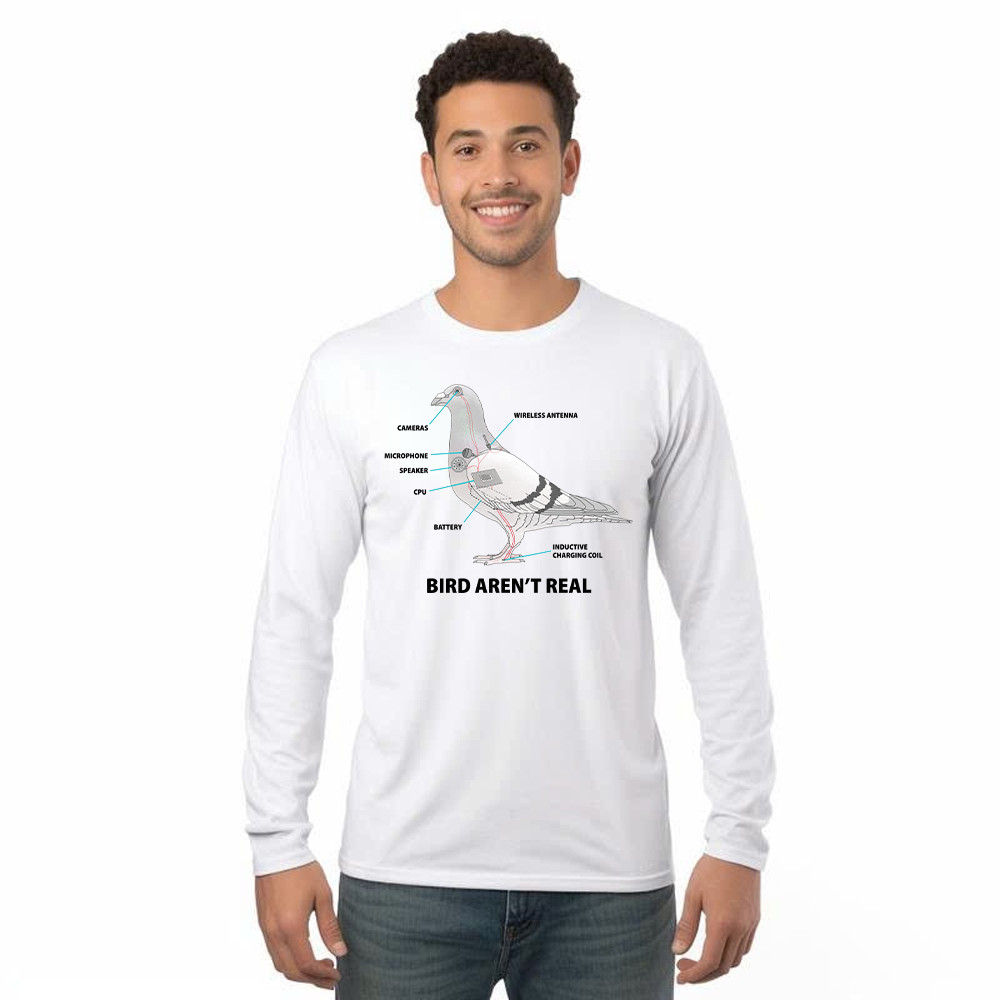 Bird Aren't Real Shirt Bird Watcher Vintage Tee Long Sleeve Shirt Gift For Him Rivonaprint