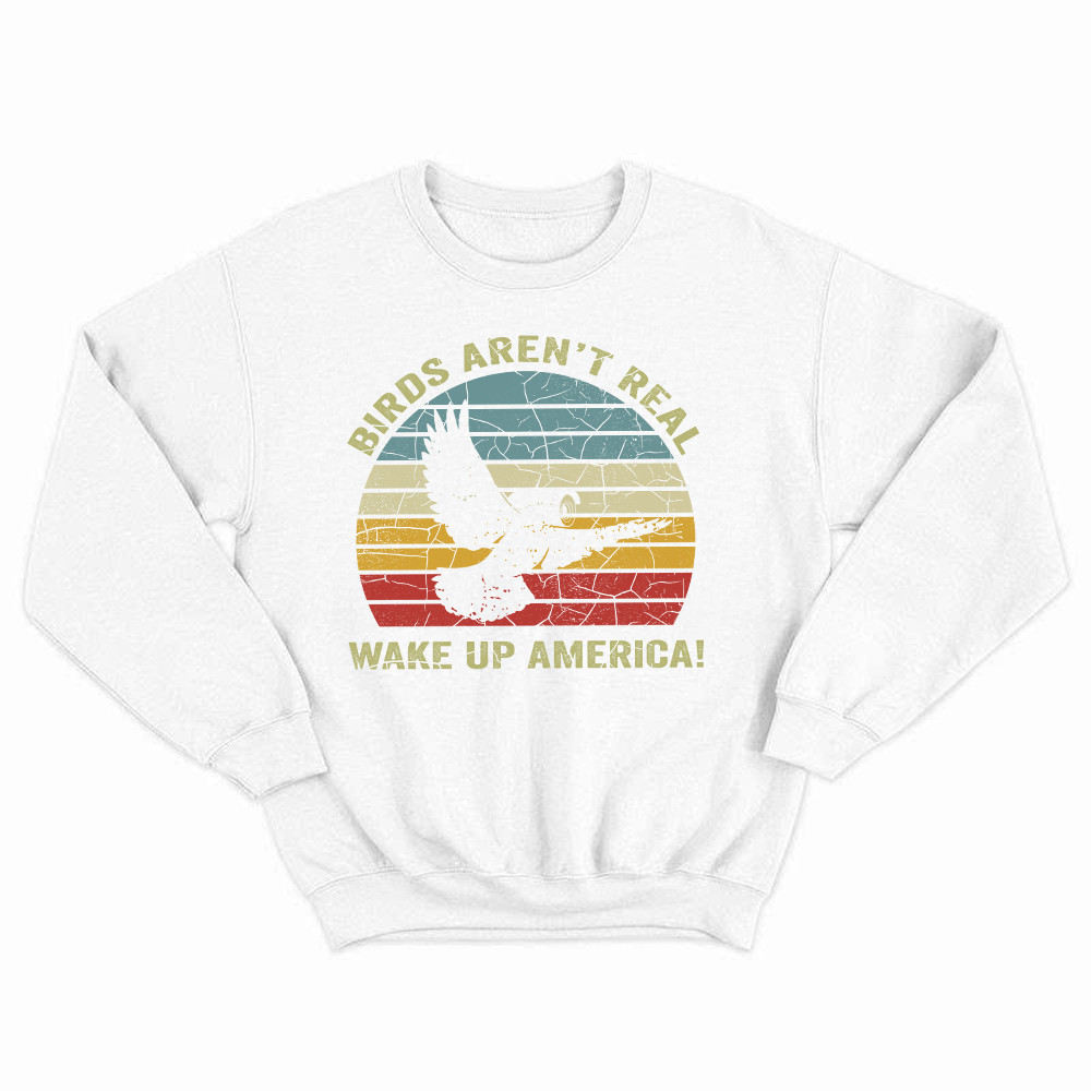 Birds Aren't Real Wake up America Shirt Vintage Graphic Sweatshirt Gift For Male Rivonaprint
