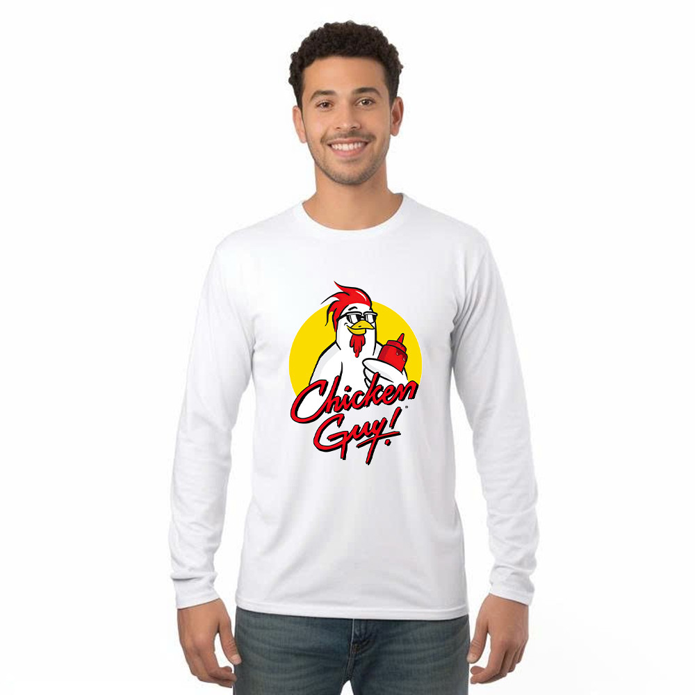 Chicken Guy Long Sleeve Shirt Funny Chicken holding ketchup bottle Shirt Gifts For Friends Rivonaprint