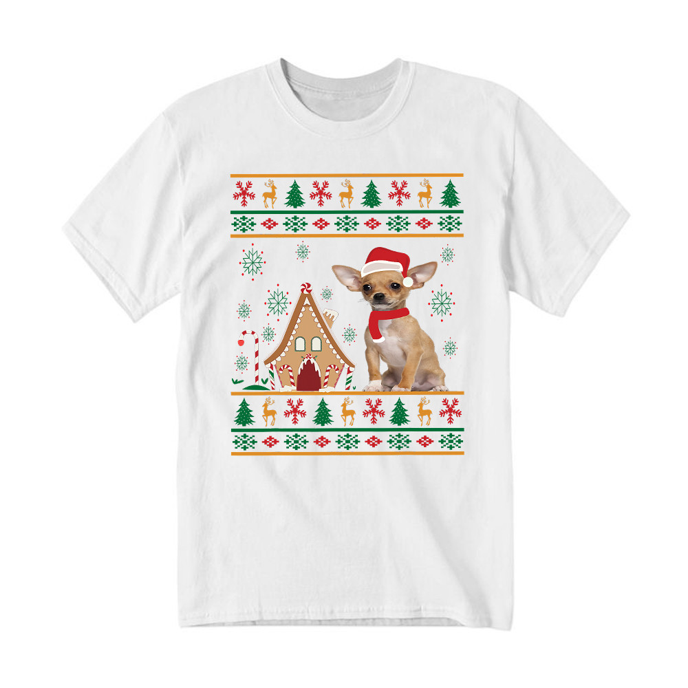 Chihuahua Santa Ugly Christmas Sweater T-Shirt Cute Christmas Shirts Dog Lovers Gift Rivonaprint