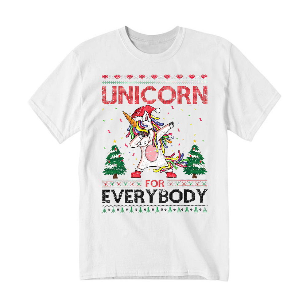Dabbing Unicorn For Everybody Christmas T-Shirt Fun Christmas Gifts For Unicorn Lovers Rivonaprint