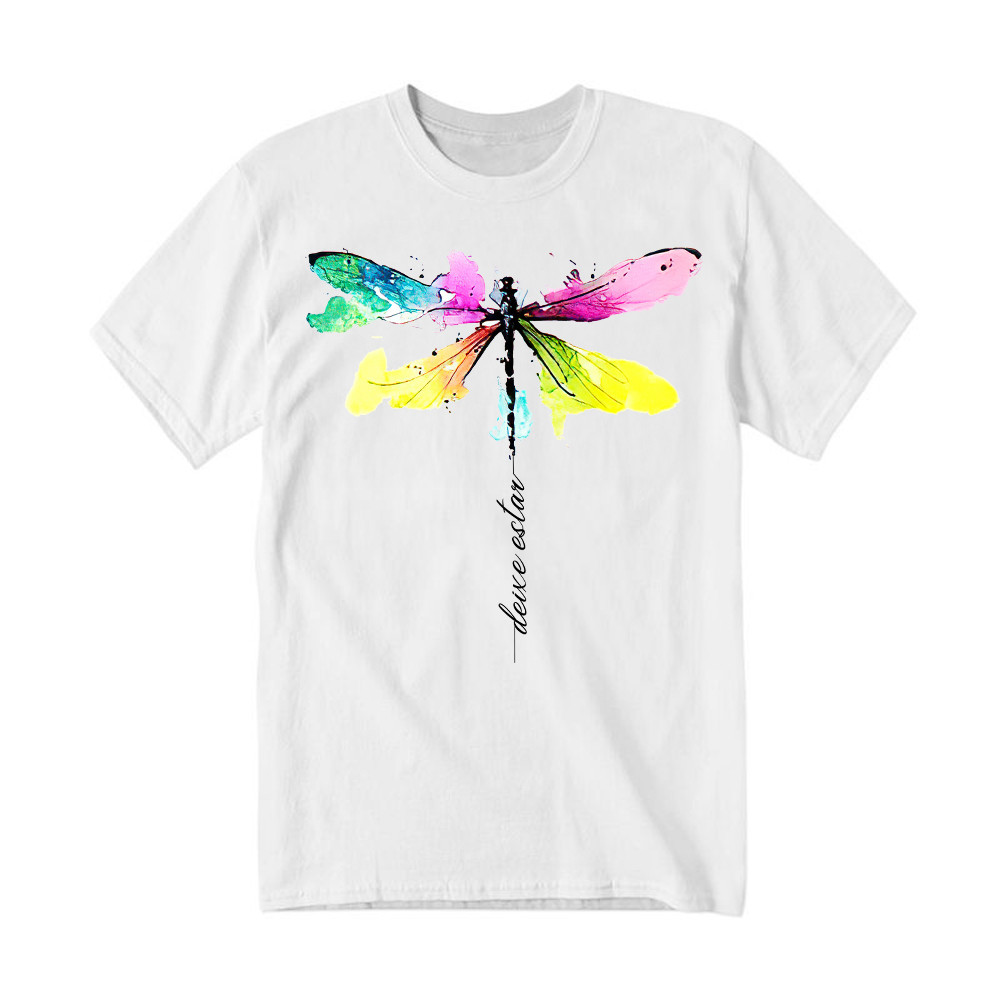 Deixe Estar Colorful Dragonfly Shirt Music Themed Animal T-Shirt Gift For Teens Rivonaprint