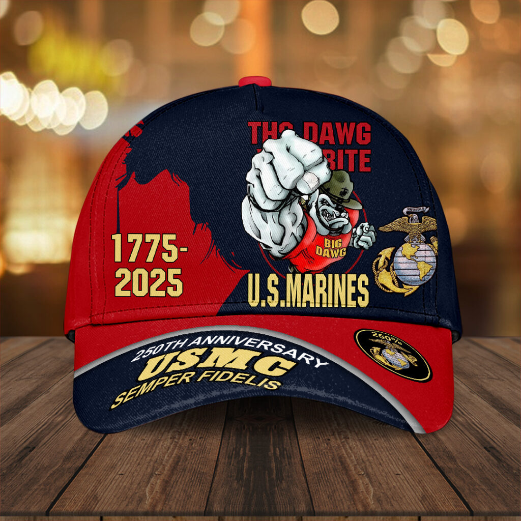 Devil Dog USMC 250th Anniversary Hat This Dawg Will Bite US Marines Merch Gifts Rivonaprint