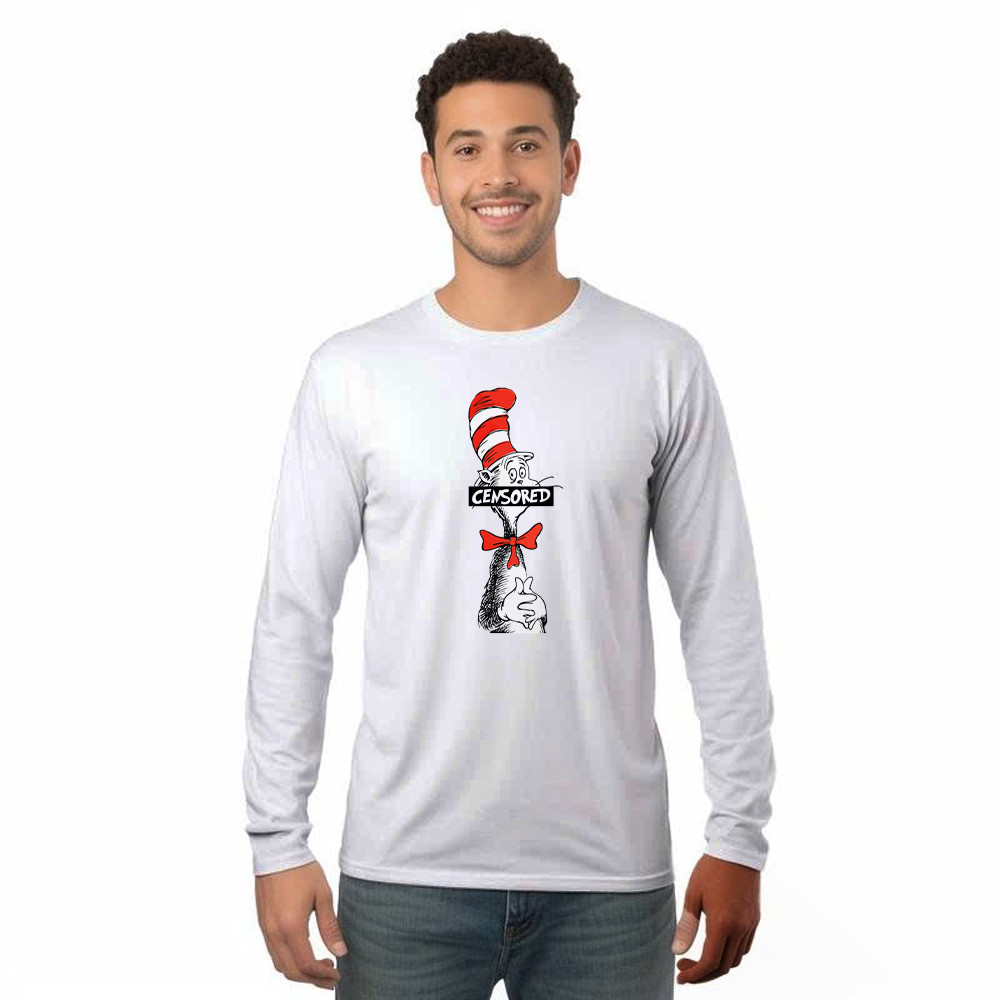 Dr. Seuss CENSORED Cat In The Hat Long Sleeve Shirt Rivonaprint