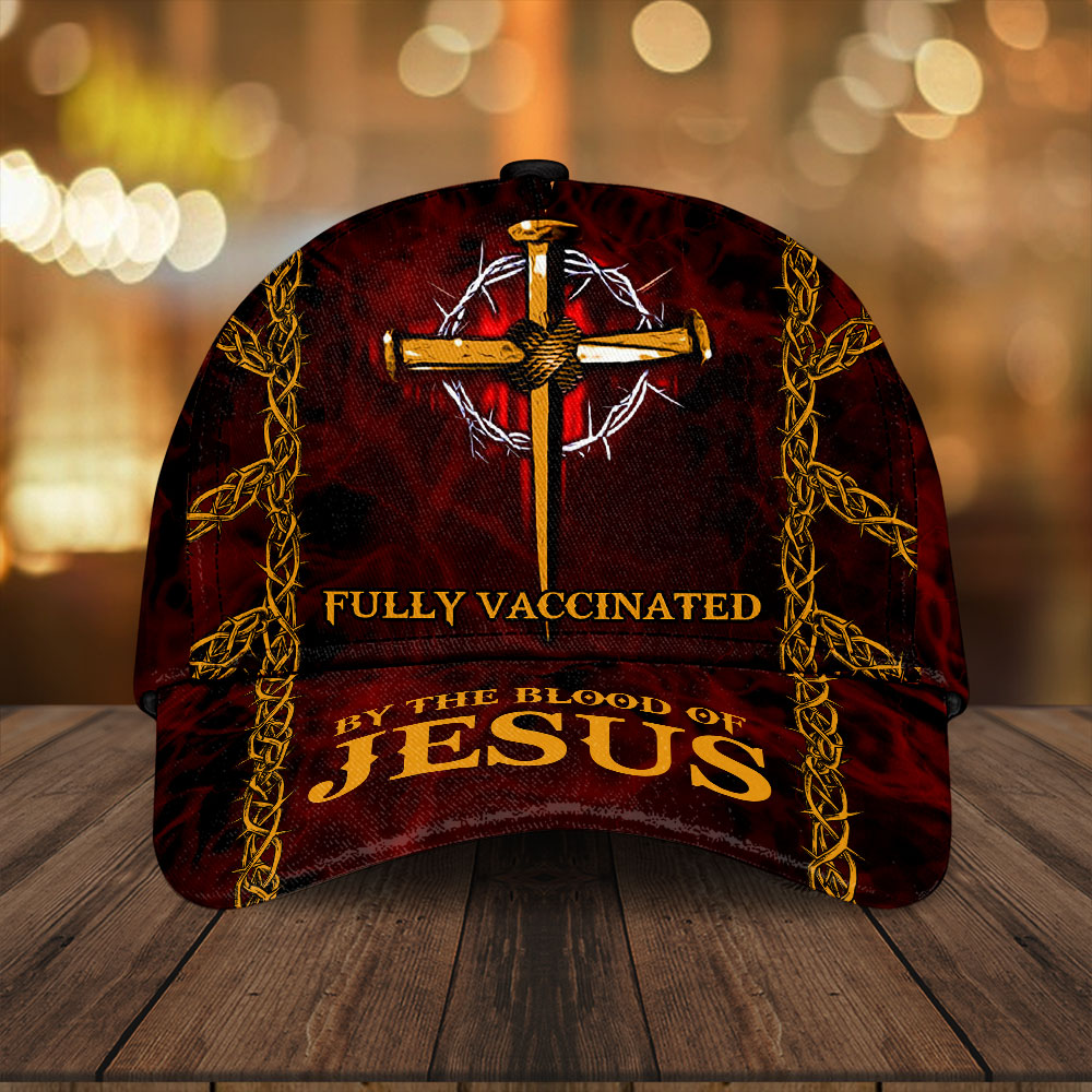 Fully Vaccinated By The Blood Of Jesus Hat Elevated Faith Merch Presents For Christian Friends Rivonaprint