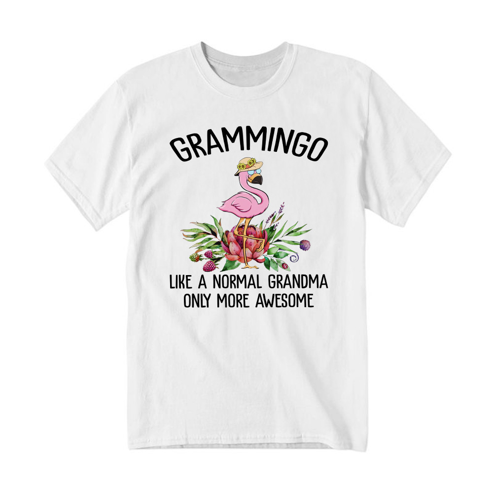 Gramming Like A Normal Grandma Only More Awesome T-Shirt Funny Flamingo Shirts Grandma Gift Rivonaprint