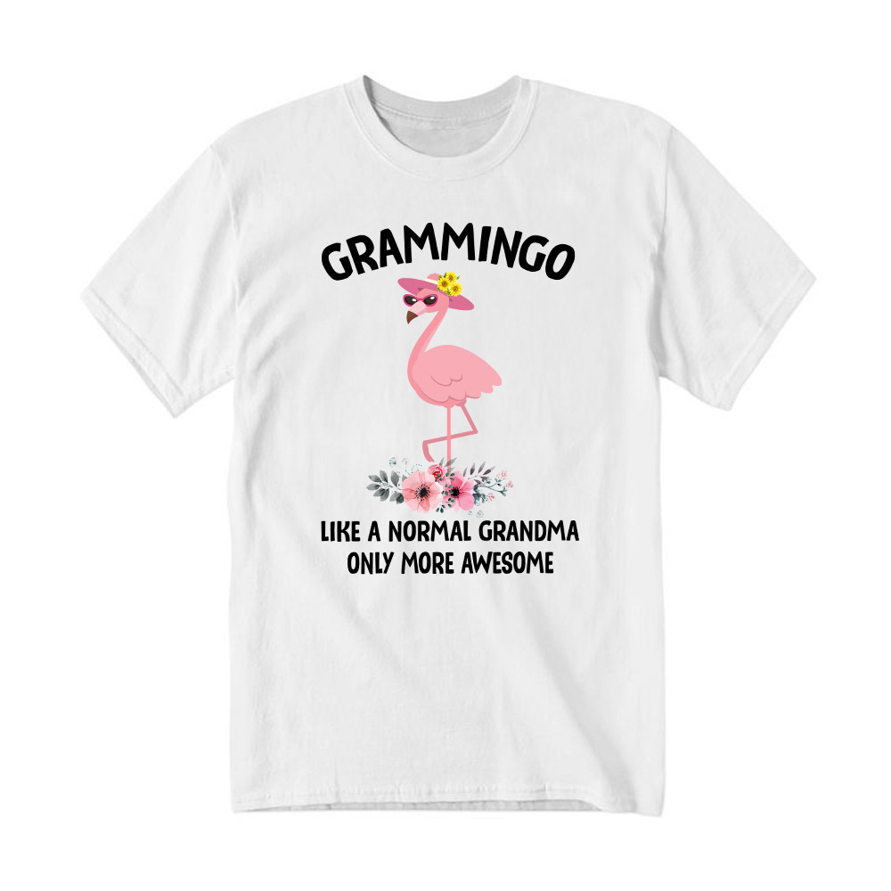 Grammingo Like Normal Grandma Only More Awesome T-Shirt Flamingo Woman Fun Tees Gifts For Grandma Rivonaprint