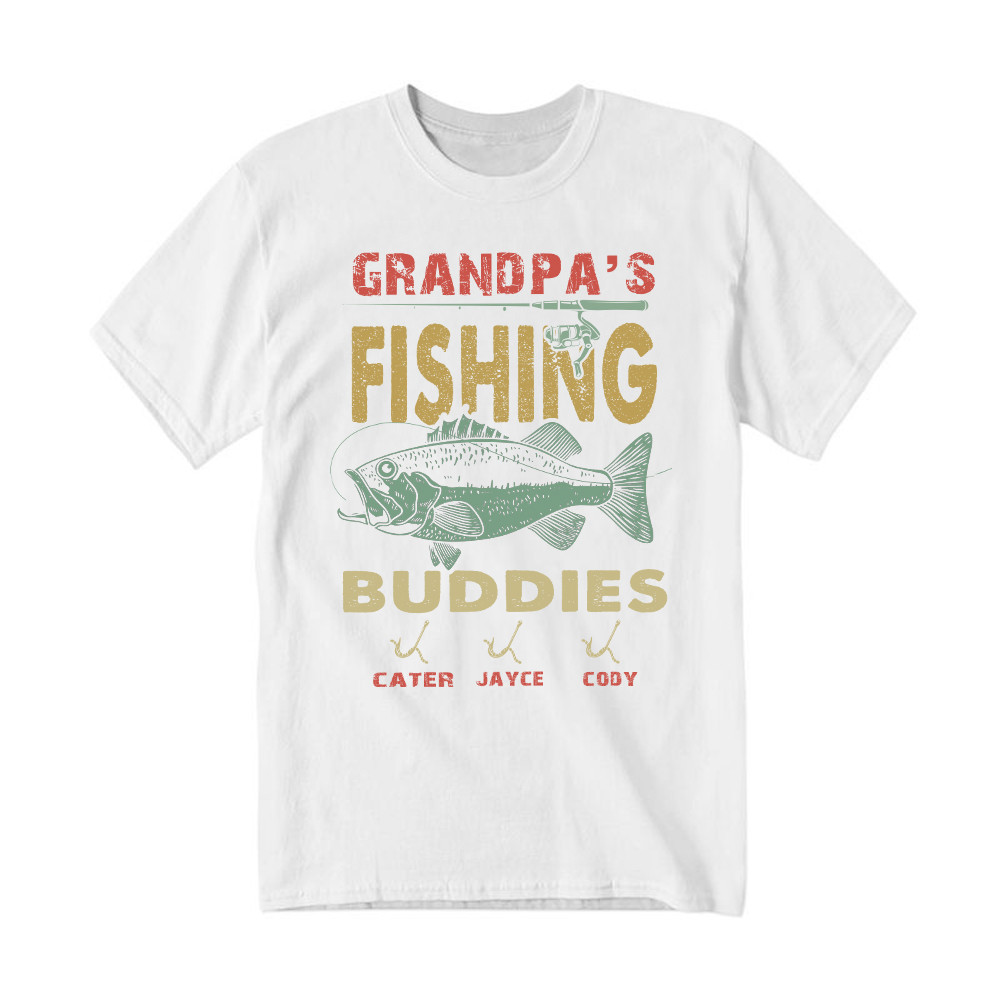 Grandpa's Fishing Buddies Shirt Vintage Retro Fisherman T-Shirt Men Women Rivonaprint