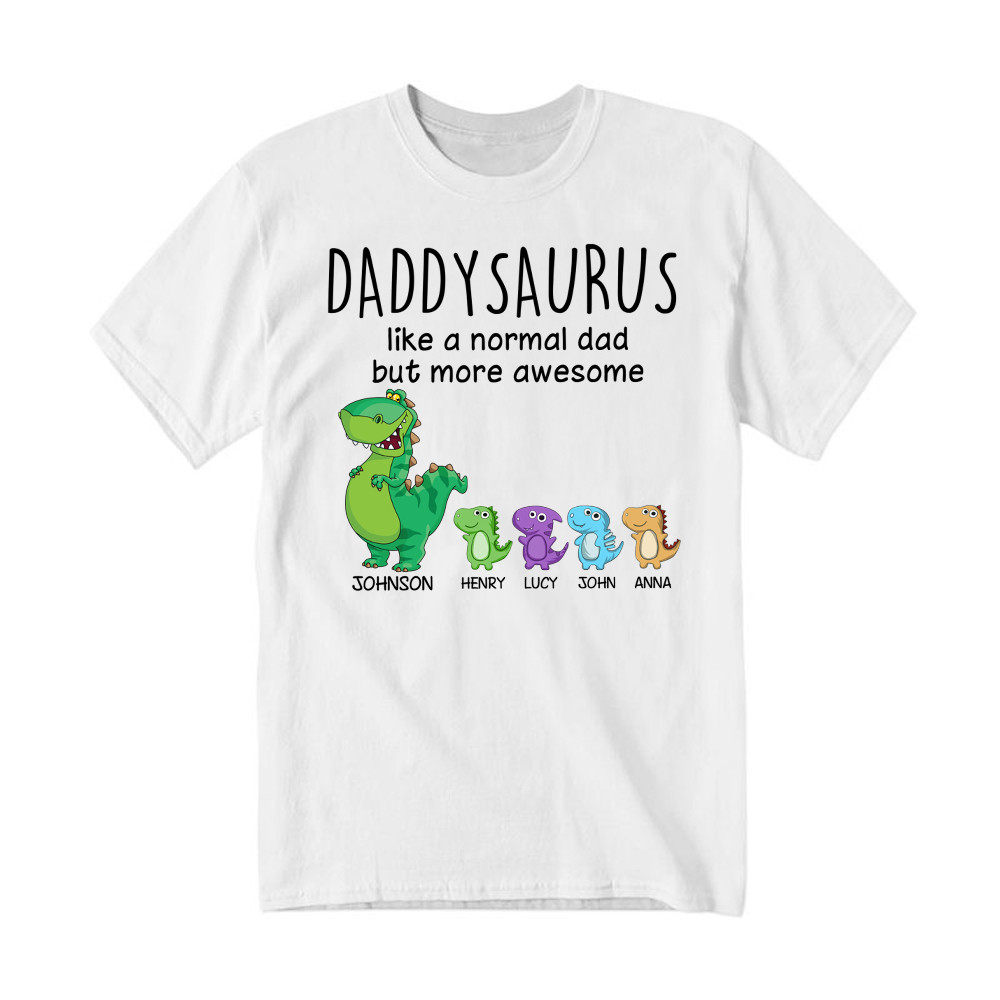 Grandpasaurus Like A Normal Dad But More Awesome Shirt Cute Dinosaurs Graphic T-Shirt Daddy Gift Rivonaprint