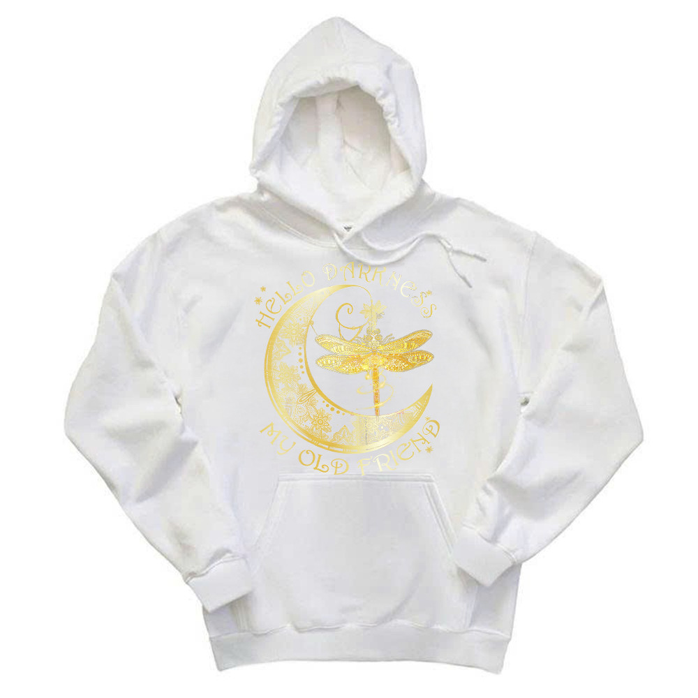 Hello Darkness My Old Friend Shirt Dragonfly Moon Graphic Hoodie Gift For Men Rivonaprint