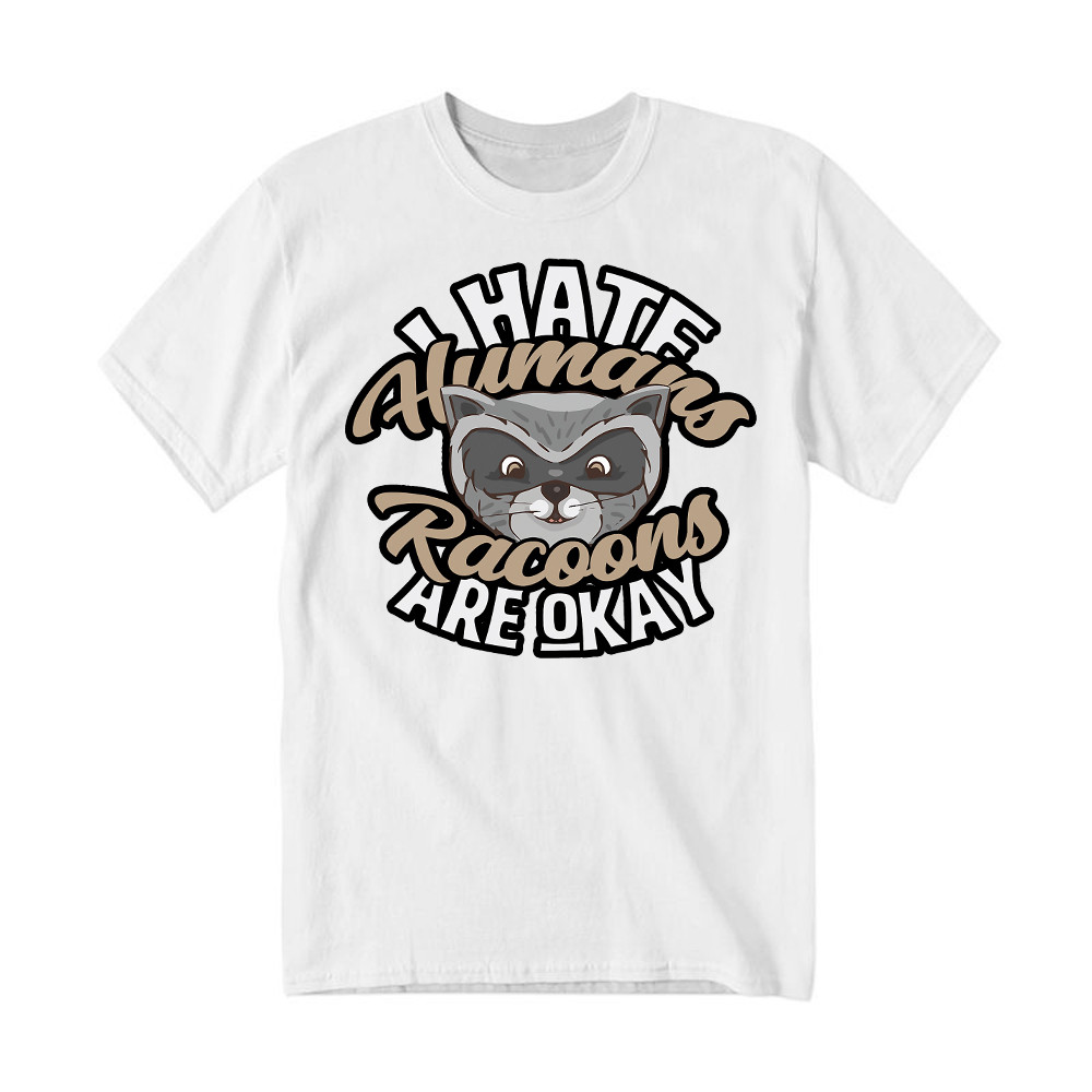 I Hate Human Racoons Are Okay T-Shirt Funny Sayings Themed Gifts For Raccoon Lovers Rivonaprint