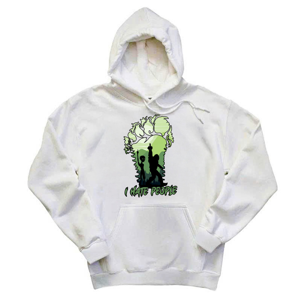 I Hate People Shirt Bigfoot Alien Graphic Hoodie Gifts For Sibling Rivonaprint