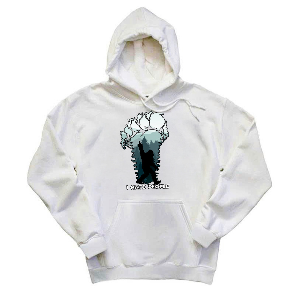 I Hate People Shirt Bigfoot Footprint Graphic Hoodie Fun Gift For Friend Rivonaprint